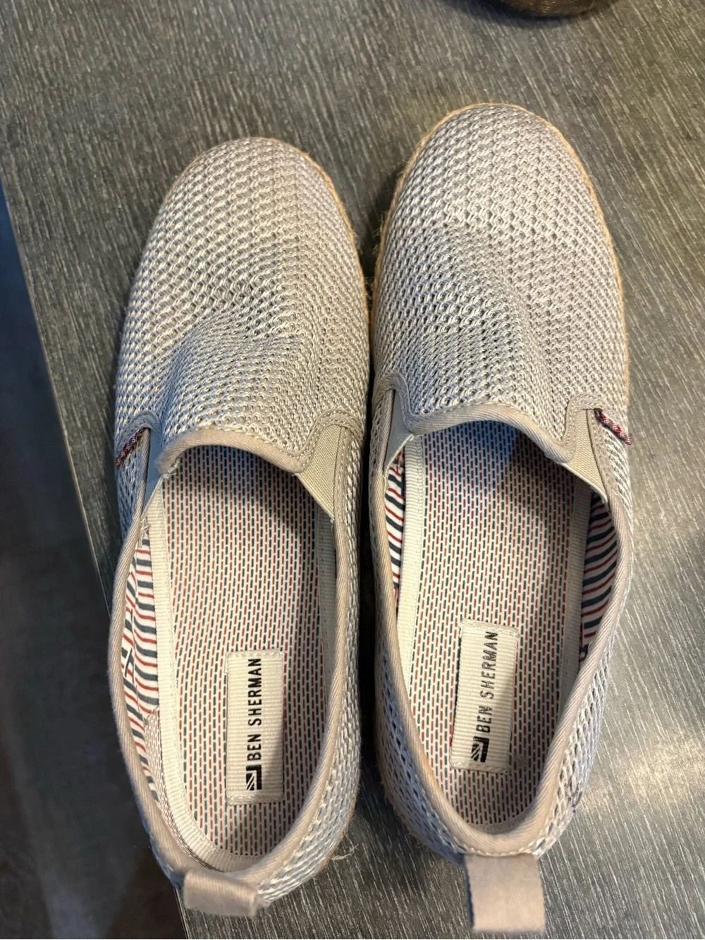 Ben Sherman Jensen natural slip on shoes gray. Size 9 men’s. Woven sole